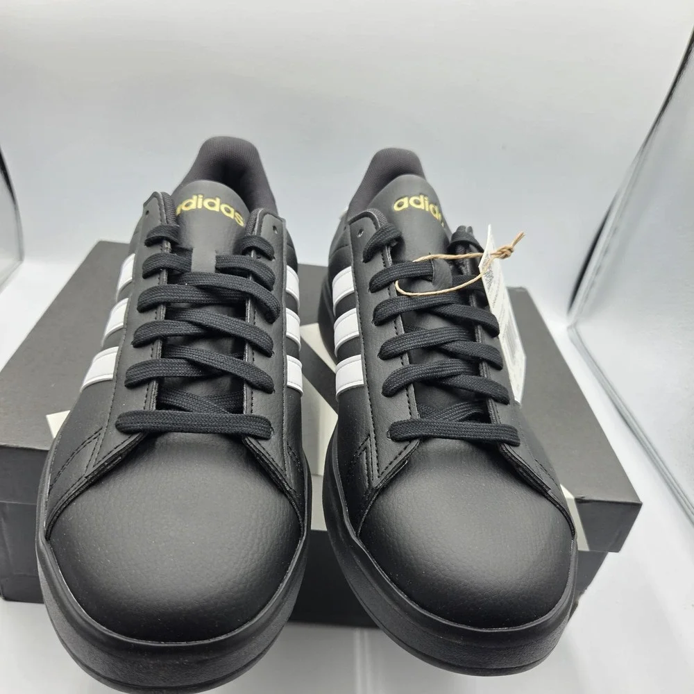 Adidas Grand Court 2.0 Men's Sneakers Black White Cloudfoam Comfort Size 9.5 NWT